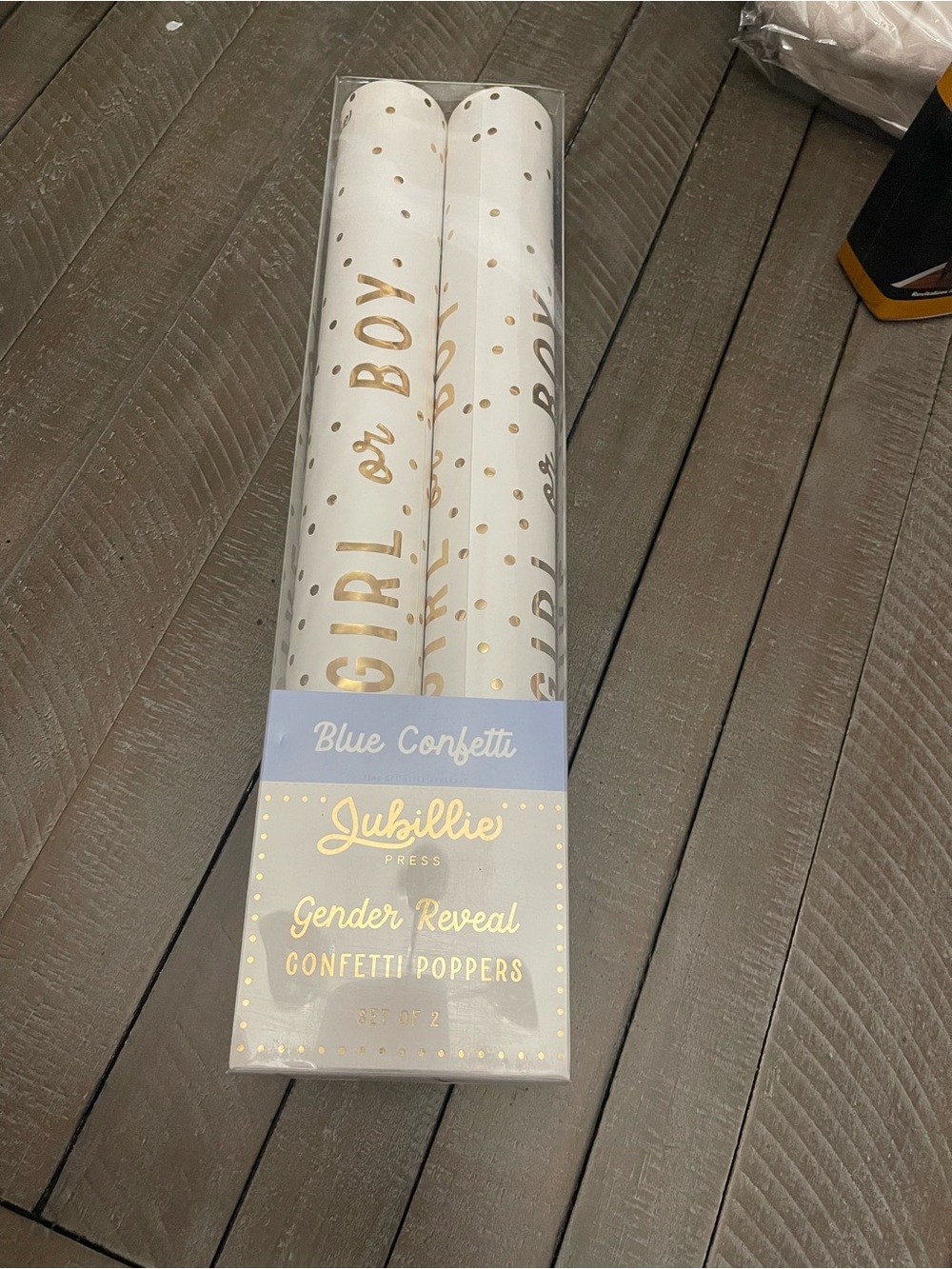 Jubilee Press Blue Confetti Gender Reveal Confetti Poppers (Set of 2) “Boy”